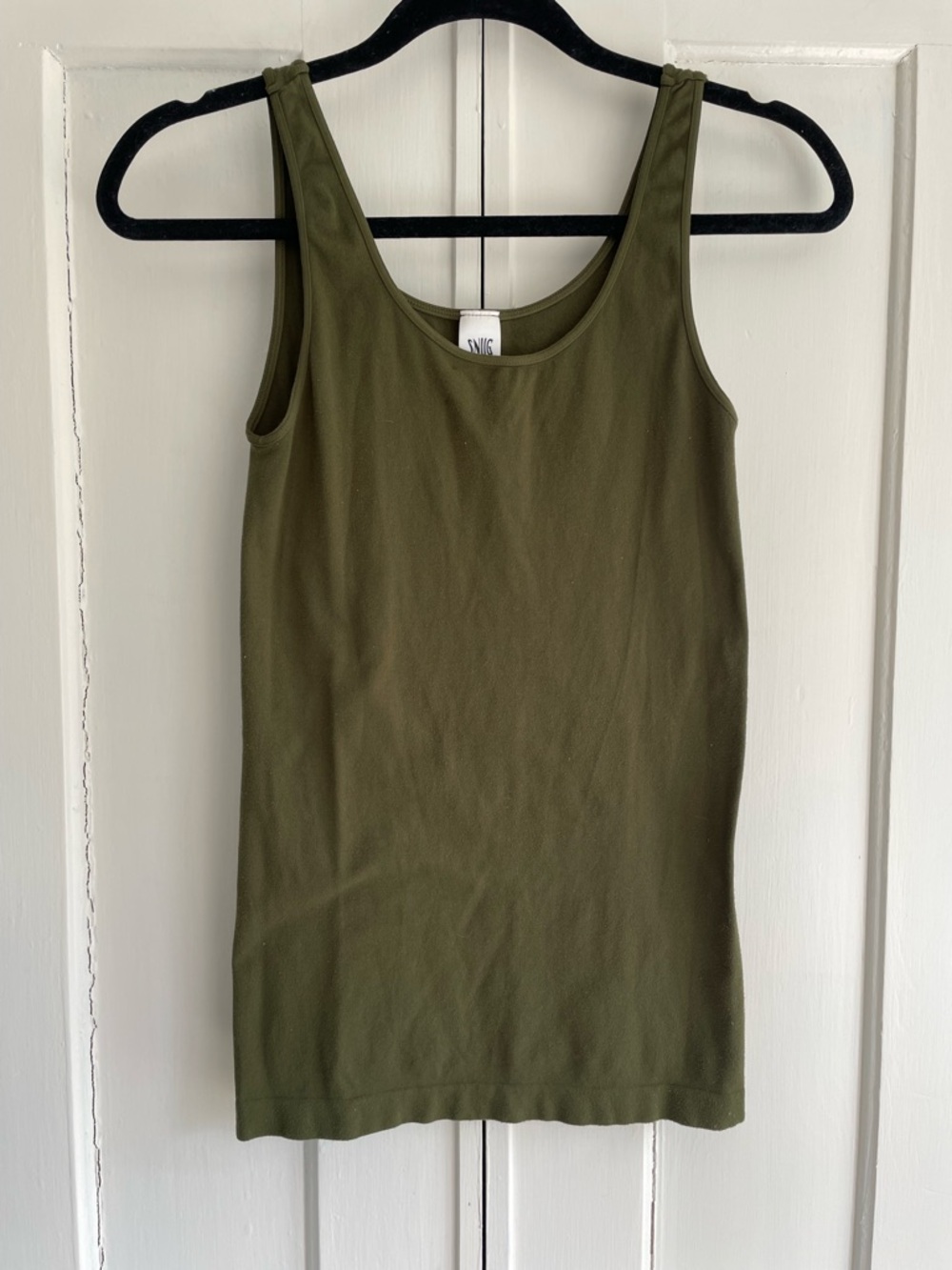 SNUG Camisoles OS Classic Scoop Neck Tank Top Olive Green One Size Layering Top